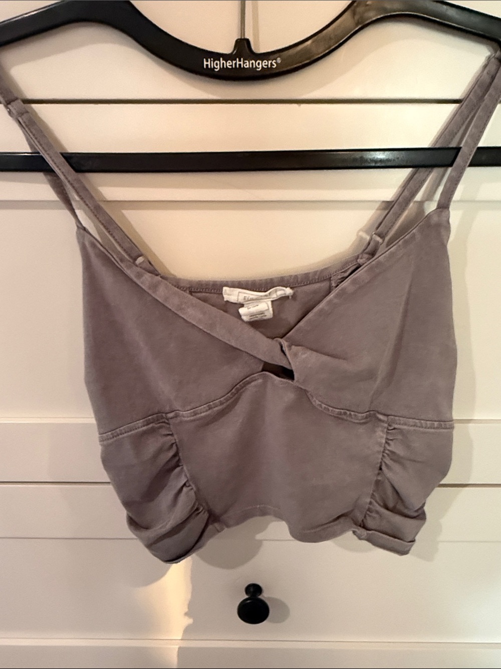 Tilly's Lavender Gray Twist-Front Cropped Cami - Picture 4 of 4